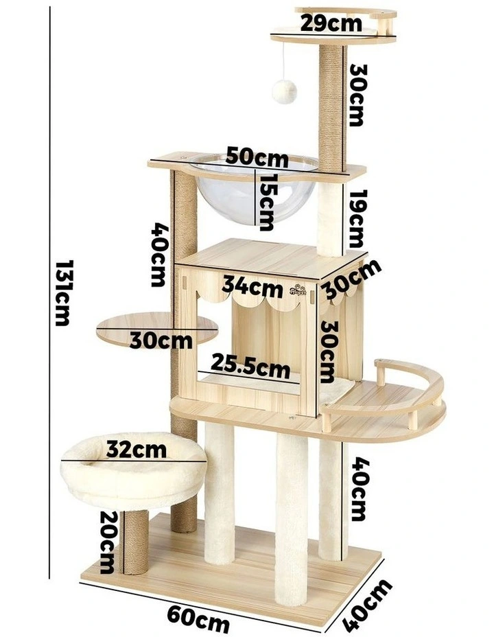 Alopet Cat Tree Scratching Post Tower Condo Scratchers Kitten Furniture 131cm image 3