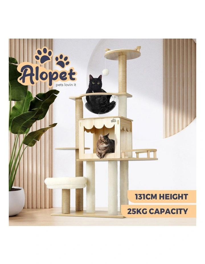 Alopet Cat Tree Scratching Post Tower Condo Scratchers Kitten Furniture 131cm image 4