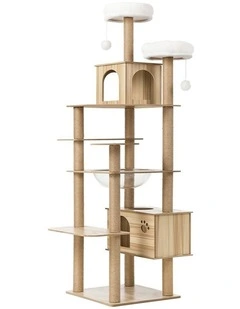Alopet Cat Tree Tower Scratching Post Scratcher Cats Condo House Bed Wood 186cm