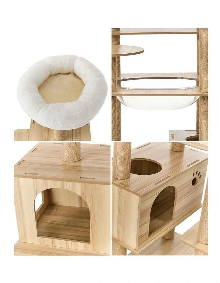 Alopet Cat Tree Tower Scratching Post Scratcher Cats Condo House Bed Wood 186cm image 6