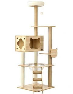 Alopet Cat Tree Scratching Post Scratcher Tower Wood Condo House Beds Furniture