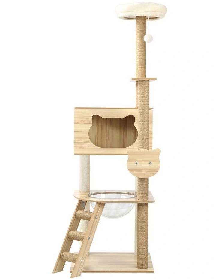 Alopet Cat Tree Scratching Post Scratcher Tower Wood Condo House Beds Furniture image 2