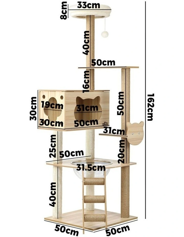 Alopet Cat Tree Scratching Post Scratcher Tower Wood Condo House Beds Furniture image 3