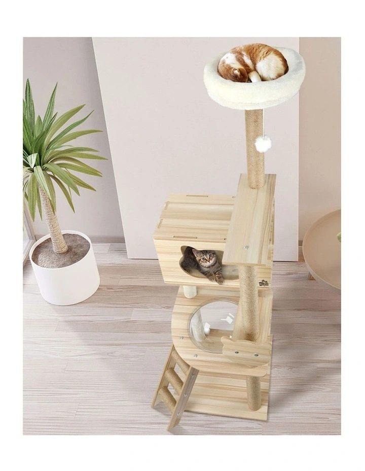 Alopet Cat Tree Scratching Post Scratcher Tower Wood Condo House Beds Furniture image 5