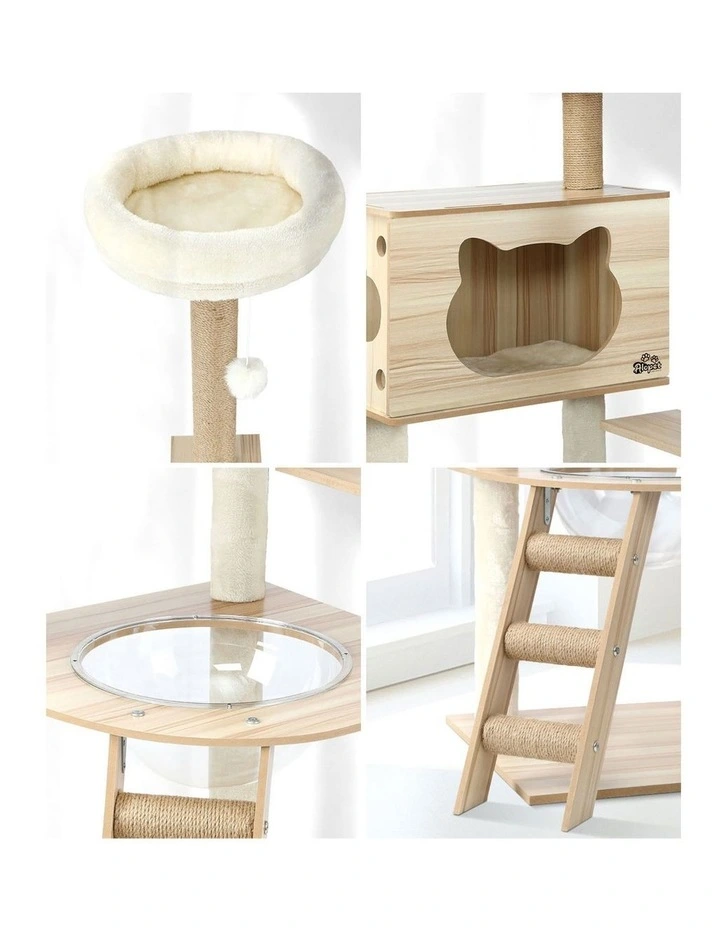 Alopet Cat Tree Scratching Post Scratcher Tower Wood Condo House Beds Furniture image 7