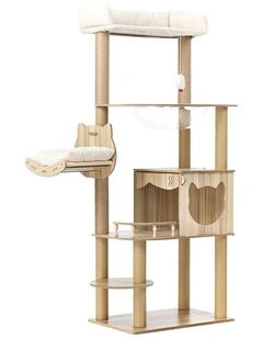 Alopet Cat Tree Tower Scratching Post Scratcher Cats Condo House Bed Wood 150cm