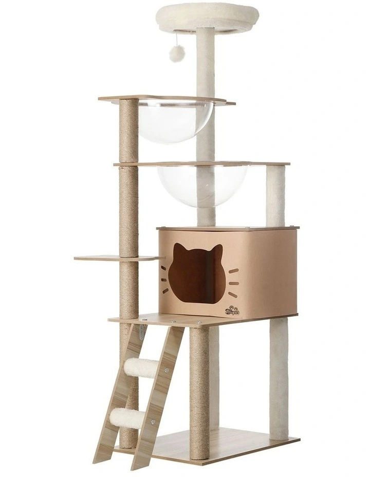 Alopet Cat Tree Tower Scratching Post Wood Scratcher Condo Detachable House image 1