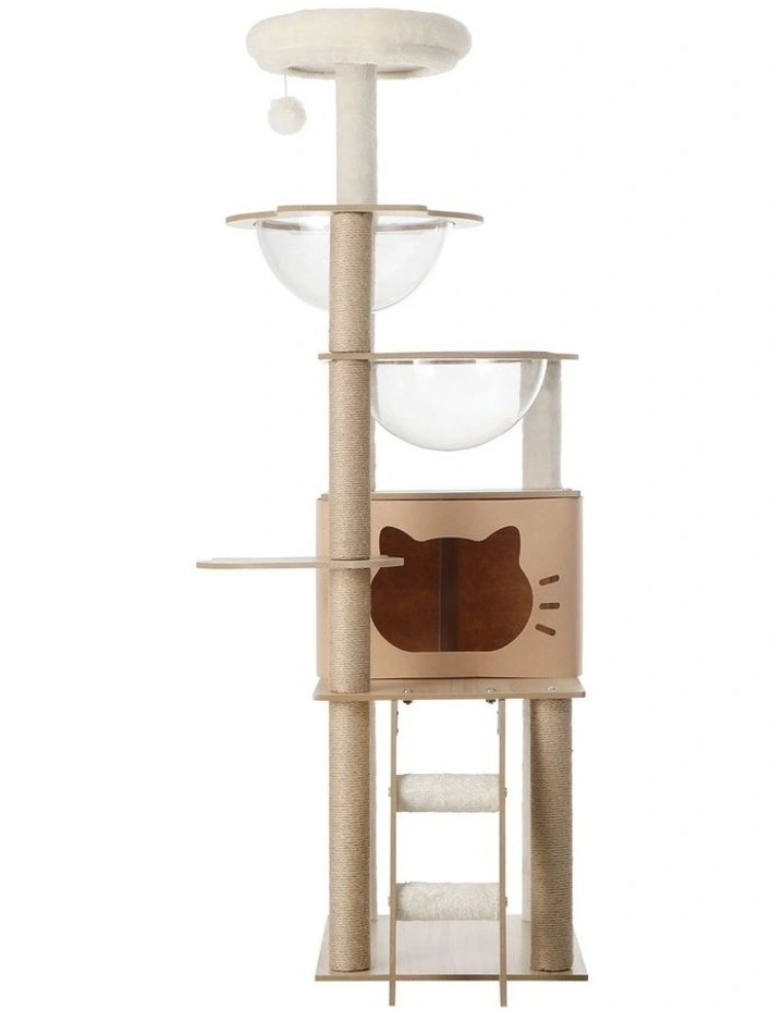 Alopet Cat Tree Tower Scratching Post Wood Scratcher Condo Detachable House image 2
