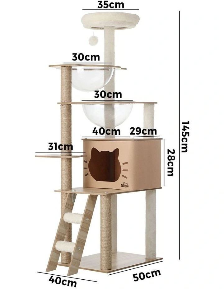 Alopet Cat Tree Tower Scratching Post Wood Scratcher Condo Detachable House image 3