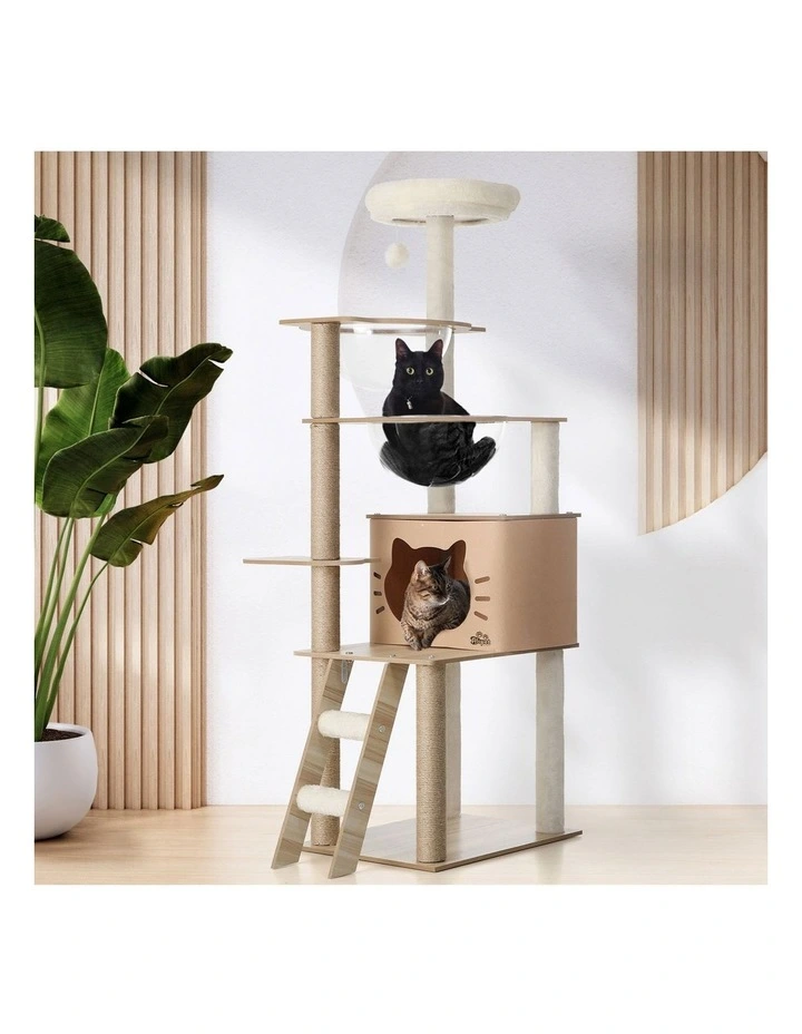 Alopet Cat Tree Tower Scratching Post Wood Scratcher Condo Detachable House image 4
