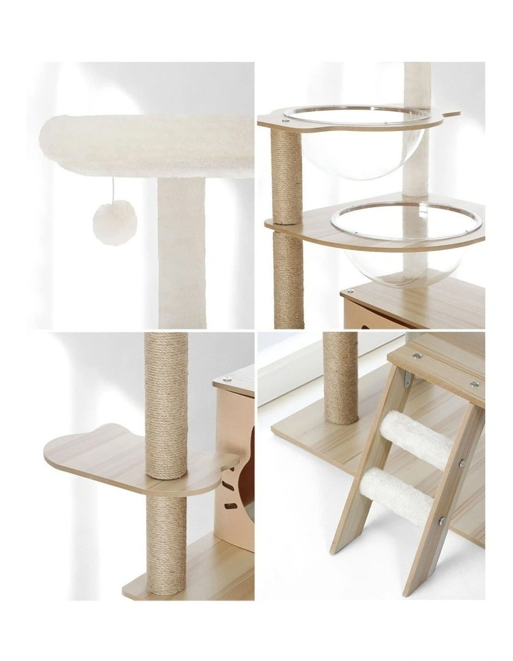 Alopet Cat Tree Tower Scratching Post Wood Scratcher Condo Detachable House image 7