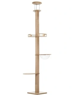 Alopet Cat Tree Wood Tower Scratching 270cm Post Scratcher Floor to Ceiling