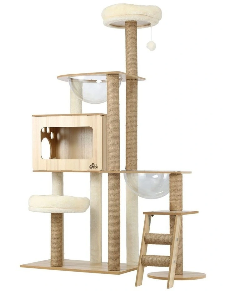 Alopet Cat Tree Tower Scratching Post Scratcher Cats Condo House Bed Wood 142cm image 1