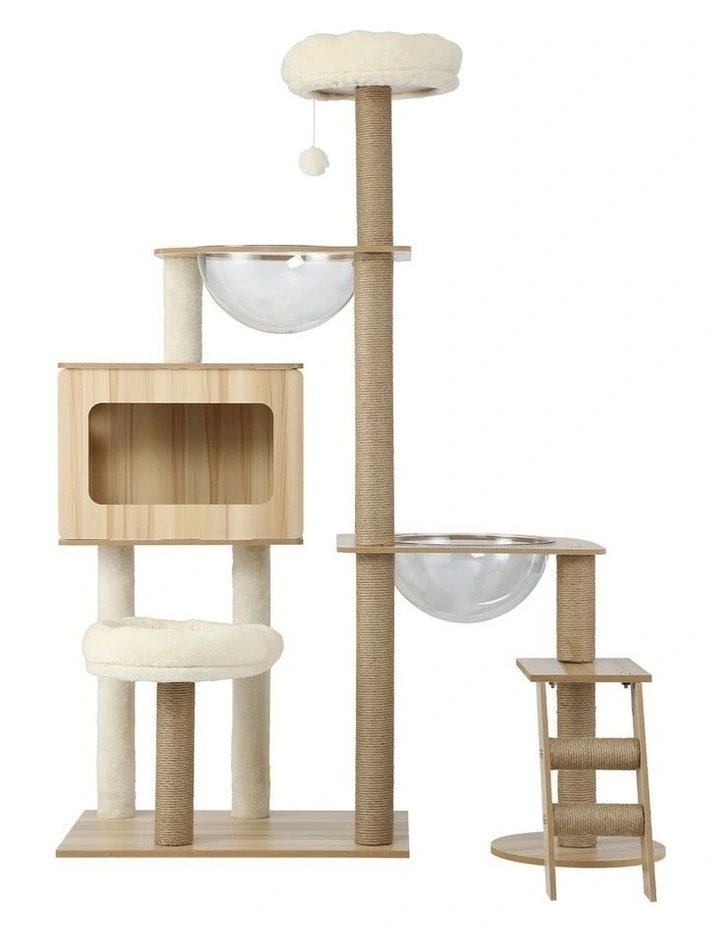 Alopet Cat Tree Tower Scratching Post Scratcher Cats Condo House Bed Wood 142cm image 2