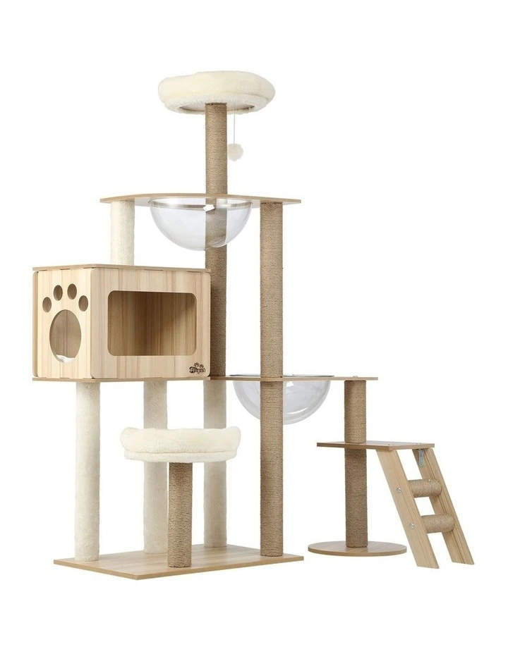 Alopet Cat Tree Tower Scratching Post Scratcher Cats Condo House Bed Wood 142cm image 7