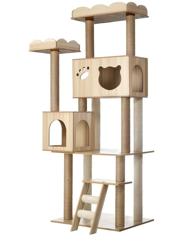 Alopet Cat Tree Tower Scratching Post House Bed Wood Scratcher Condo 161cm image 1