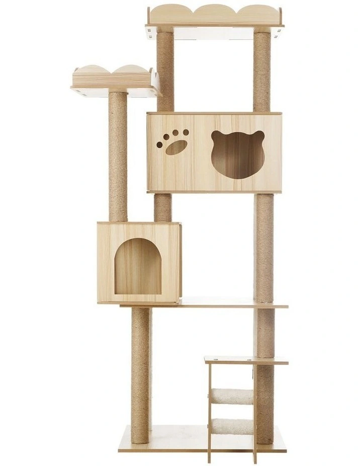 Alopet Cat Tree Tower Scratching Post House Bed Wood Scratcher Condo 161cm image 2