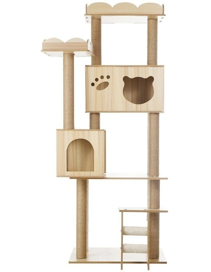 Alopet Cat Tree Tower Scratching Post House Bed Wood Scratcher Condo 161cm image 7