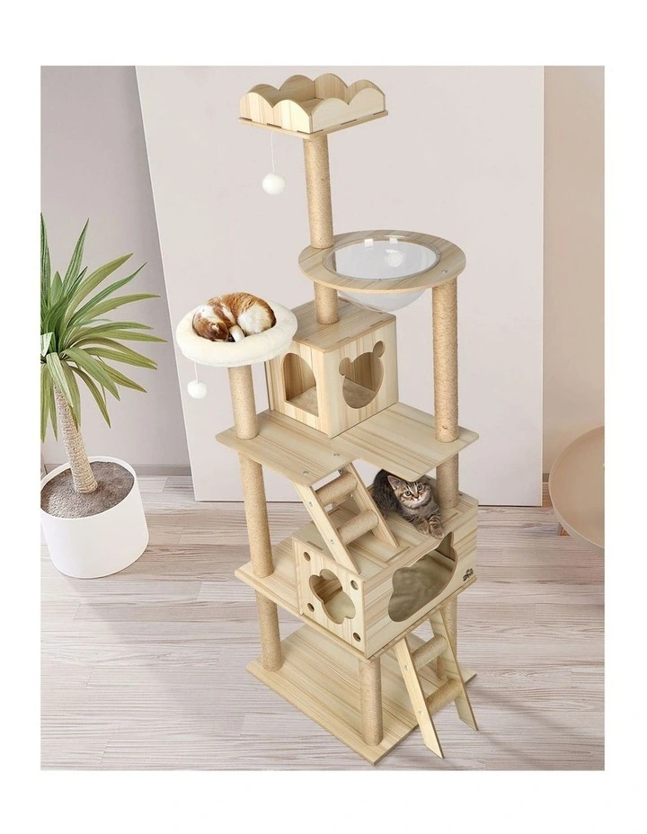Alopet Cat Tree Scratching Post Scratcher Tower Wood Condo House Bed Large 190CM image 5