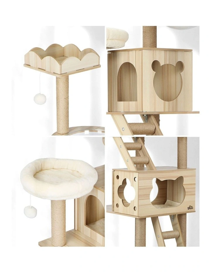 Alopet Cat Tree Scratching Post Scratcher Tower Wood Condo House Bed Large 190CM image 6