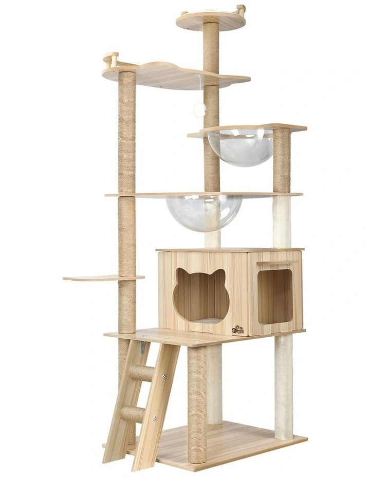 Alopet Cat Tree Scratching Post Scratcher Tower Wood Condo House Bed Large 174CM image 1