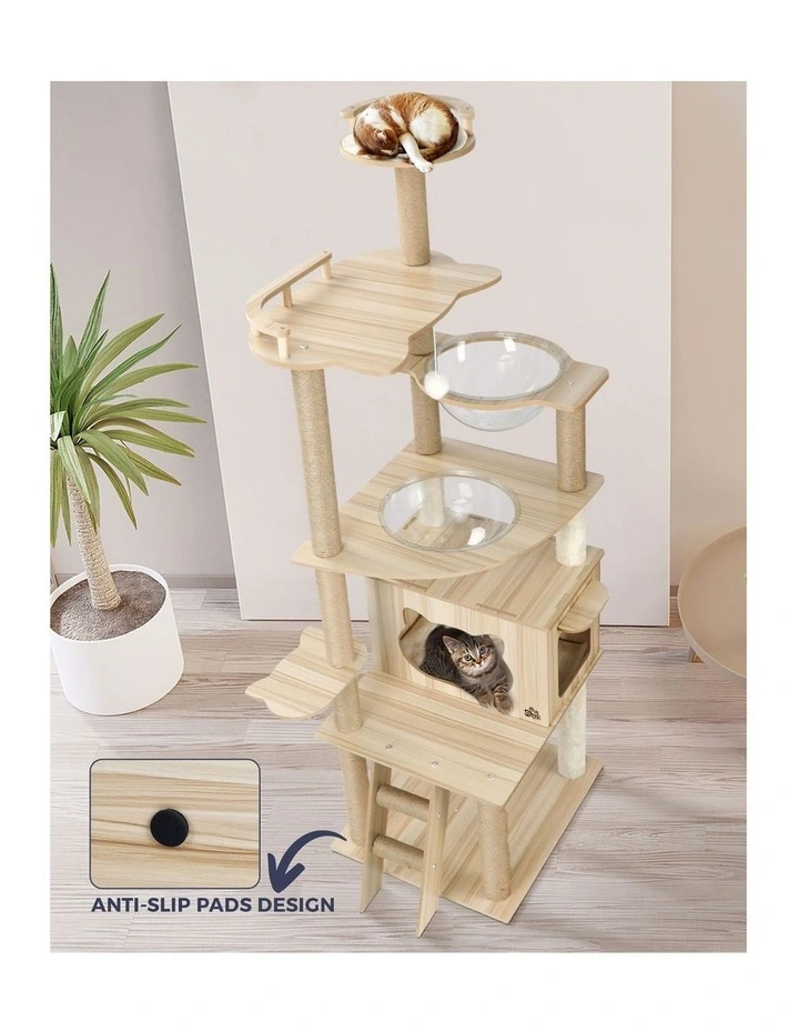 Alopet Cat Tree Scratching Post Scratcher Tower Wood Condo House Bed Large 174CM image 5