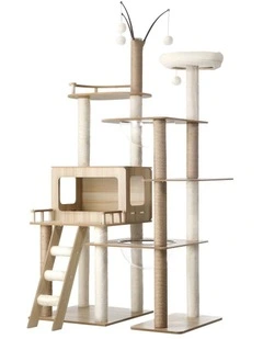 Alopet Large Cat Tree Wood Scratcher Scratching Post Tower Condo House Bed 172cm