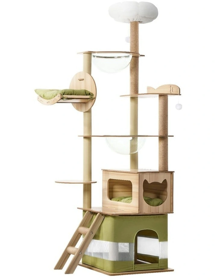 Alopet Cat Tree Tower Scratching Post Scratcher 196cm Condo House Bed Furniture image 1