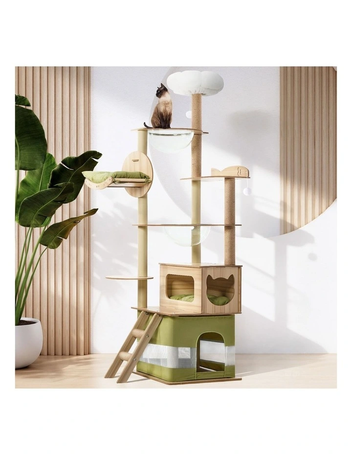 Alopet Cat Tree Tower Scratching Post Scratcher 196cm Condo House Bed Furniture image 4