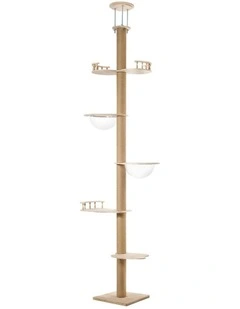 Alopet Cat Tree Wood Tower Scratching 300cm Post Scratcher Floor to Ceiling