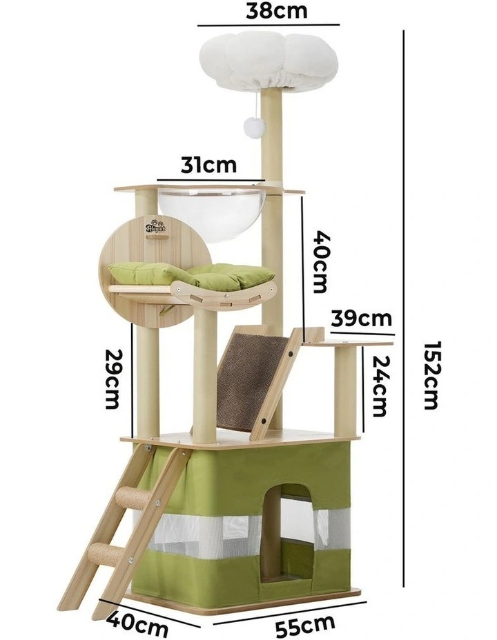 Alopet Cat Tree Tower Scratching Post Scratcher 152cm Condo House Bed Furniture image 3