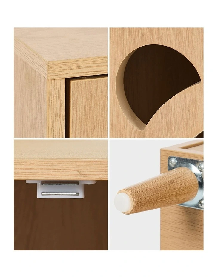 Oikiture Pet Storage Cabinet Cat House Side Table Hidden Litter Box Natural image 6