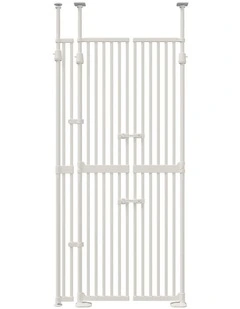 Alopet 190cm-264cm Retractable Safety Gate Pet Dog Cat Extra Tall Fence White
