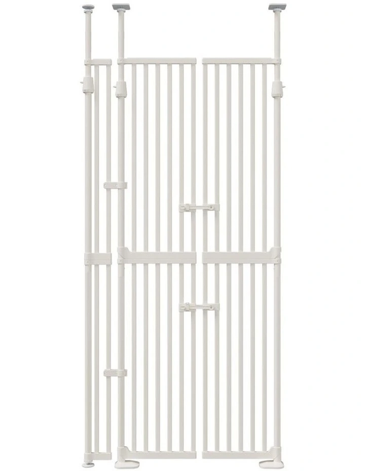 Alopet 190cm-264cm Retractable Safety Gate Pet Dog Cat Extra Tall Fence White image 1