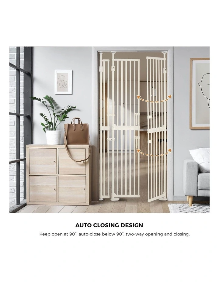 Alopet 190cm-264cm Retractable Safety Gate Pet Dog Cat Extra Tall Fence White image 5