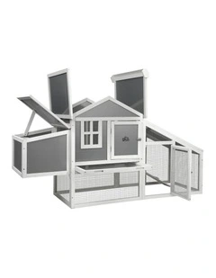 Alopet Chicken Coop Rabbit Hutch Large Wooden House Run Hatch Box Open Roof