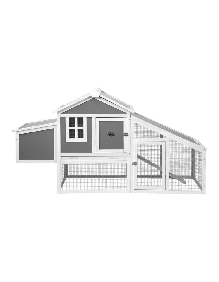 Alopet Chicken Coop Rabbit Hutch Large Wooden House Run Hatch Box Open Roof image 2