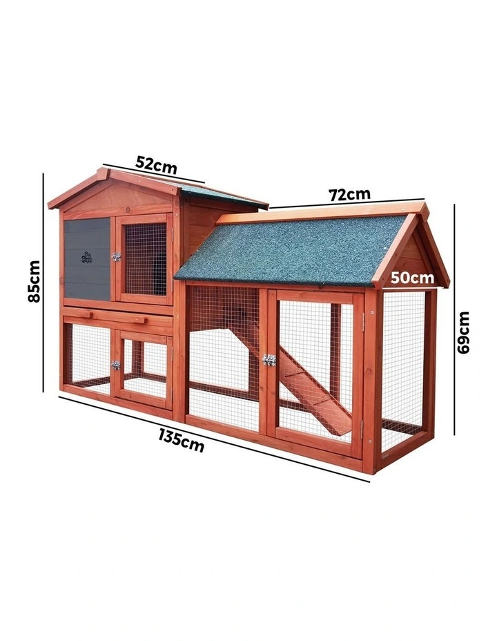 Alopet Rabbit Hutch Chicken Coop Bunny House Run Cage Wooden Outdoor Pet Hutch image 3