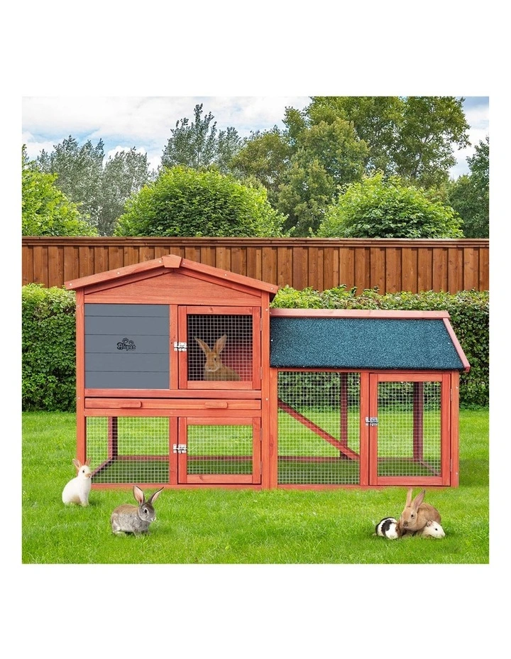 Alopet Rabbit Hutch Chicken Coop Bunny House Run Cage Wooden Outdoor Pet Hutch image 5