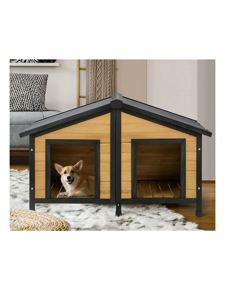 Alopet Dog Kennel Outdoor Indoor Pet House Wooden Cage Puppy Cabin Crate Kennels image 5