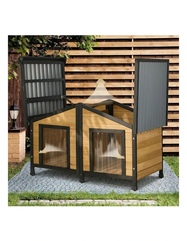 Alopet Dog Kennel Outdoor Indoor Pet House Wooden Cage Puppy Cabin Crate Kennels image 6