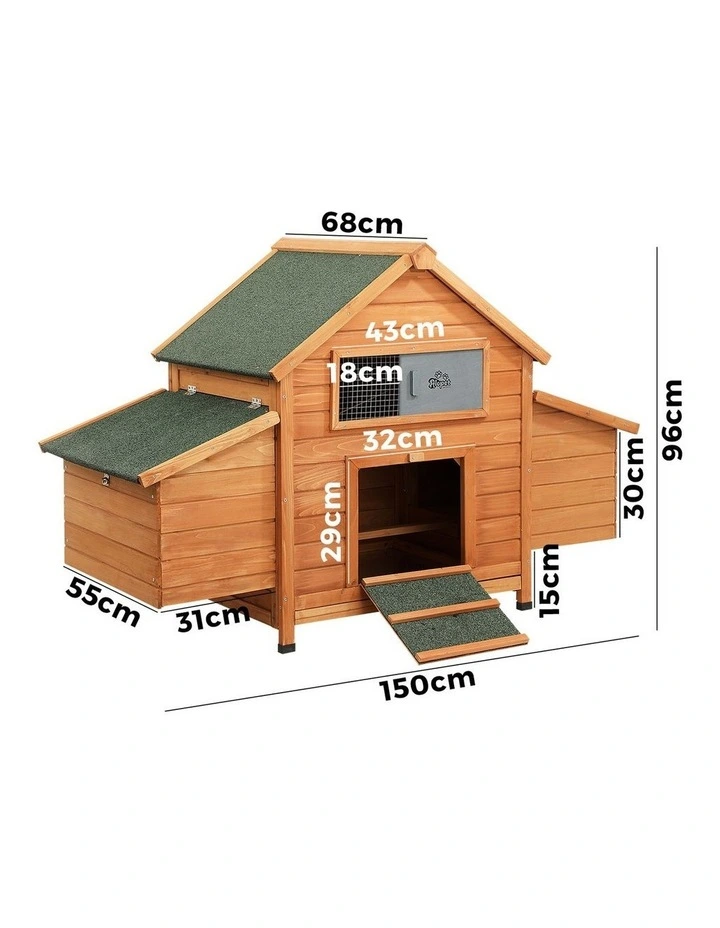 Alopet Chicken Coop Rabbit Hutch Large House Run Cage Wooden Outdoor Pet Hutch image 3