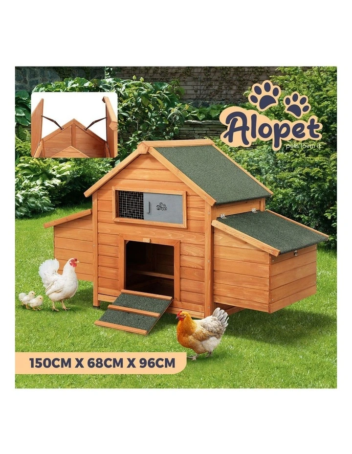 Alopet Chicken Coop Rabbit Hutch Large House Run Cage Wooden Outdoor Pet Hutch image 4