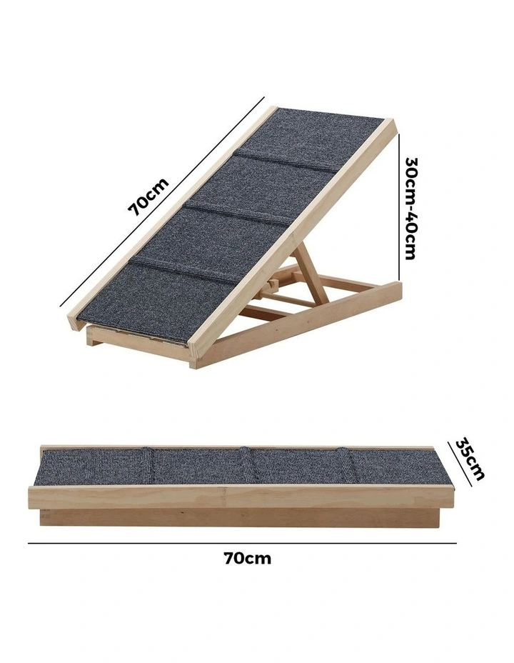 Alopet Dog Pet Ramp Adjustable Height Stairs Bed Sofa Car Foldable 70cm image 3