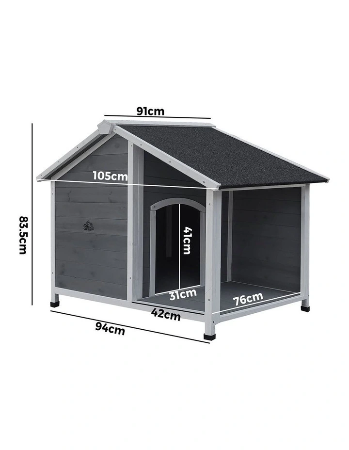 Alopet Dog Kennel Kennels House Outdoor Pet Wooden Large Cage Cabin Box Awning image 3