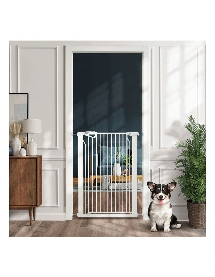 Alopet 120cm Retractable Safety Gate Pet Dog Cat Fence Guard Door White image 4
