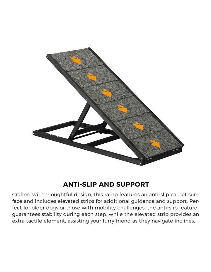Alopet Dog Pet Ramp Adjustable Height Dogs Stairs Bed Sofa Car Foldable 100cm image 7