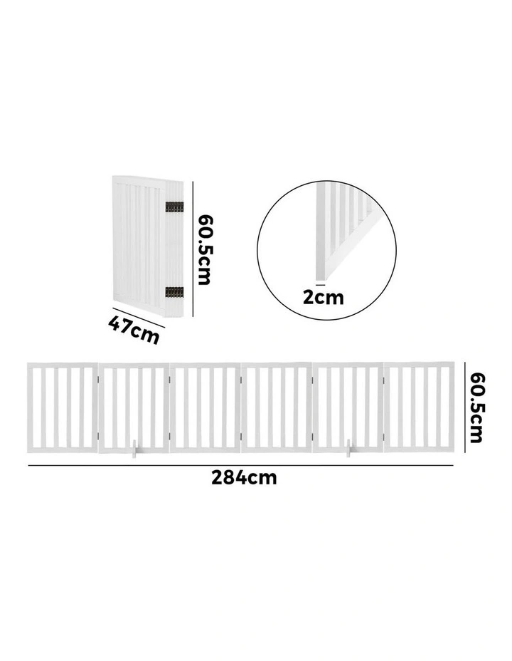 Alopet Wooden Pet Gate Dog Fence Safety Stair Barrier Security Door 6 Panels image 3