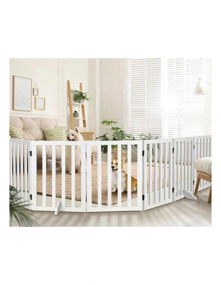 Alopet Wooden Pet Gate Dog Fence Safety Stair Barrier Security Door 6 Panels image 5