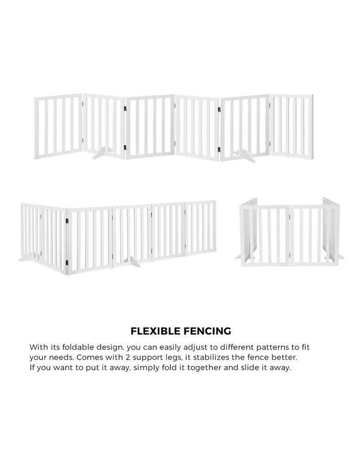 Alopet Wooden Pet Gate Dog Fence Safety Stair Barrier Security Door 6 Panels image 7